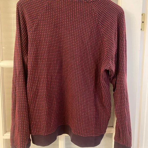 Marine Layer Burgundy Crewneck Sweater with Dot Pattern - Picture 5 of 6